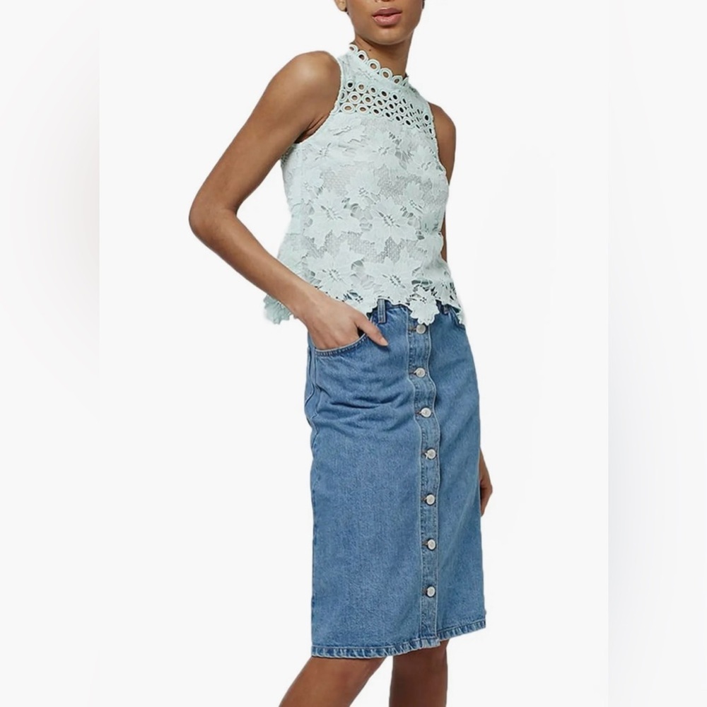 Topshop Floral Lace Shell Top - Picture 2 of 8